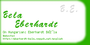 bela eberhardt business card